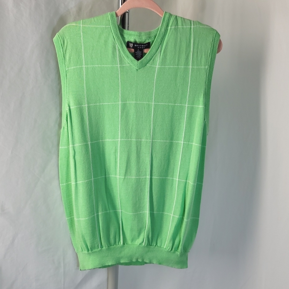 Oxford Golf Vest, Green, men's small
